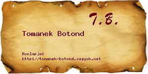 Tomanek Botond névjegykártya